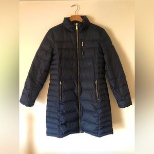 MICHAEL Michael Navy Blue Puffy Down Jacket